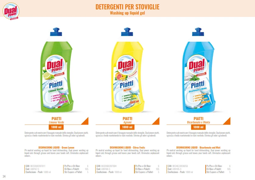 DUAL POWER LIQUID DISH SOAP 1 LT. dishwasher liquid  soap dual power cleaner fragrant dish  Gel concentrated