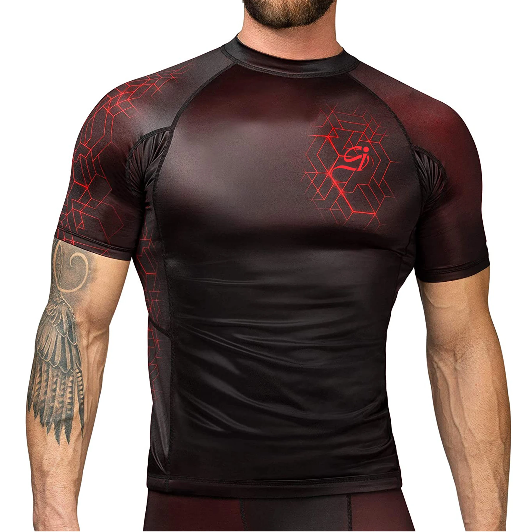 Оптовая продажа, сублимационный печатный логотип, Rash Guard, Mma Bjj Rash guard, индивидуальный дизайн
