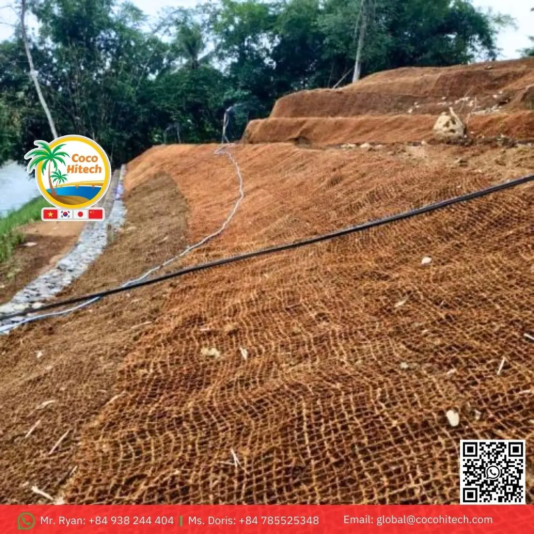 COCO FIBER NETTING USED TO LANDSLIDE AND DECORATION HIGH QUALITY MADE IN VIETNAM
