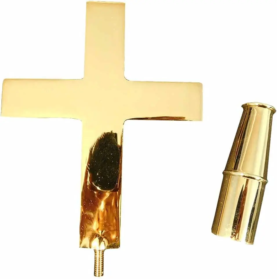 Custom Precision Gold Brass Army Staff Finial Spear Topper for Indoor Parade Flagpole Flat Metal Ornament Wholesale Factory