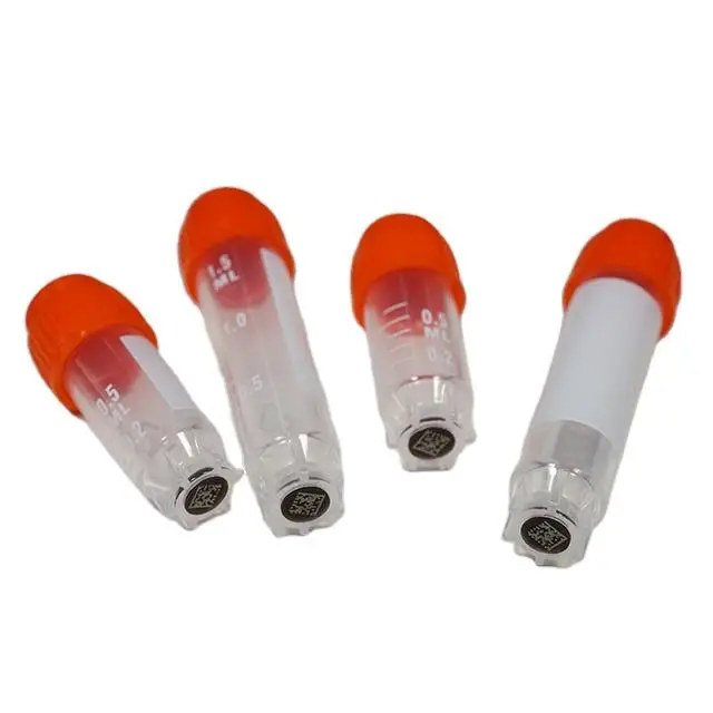 0.5 ml FLAT CRYOGENIC VIAL Two codes   Rack Pack  External Thread  Concave with gasket