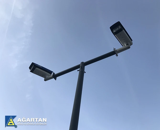 6 M Galvanized Camera Pole High Quality Double Head Durable Hot Sale Best Price Camera and Electric Pole