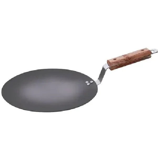 Indian Made Cast Iron Tawa Pan Pizza Crepe Pan Dosa Roti Tawa Budare Paw Bhaji for Home Use With Handle Wholesale Cheap Price