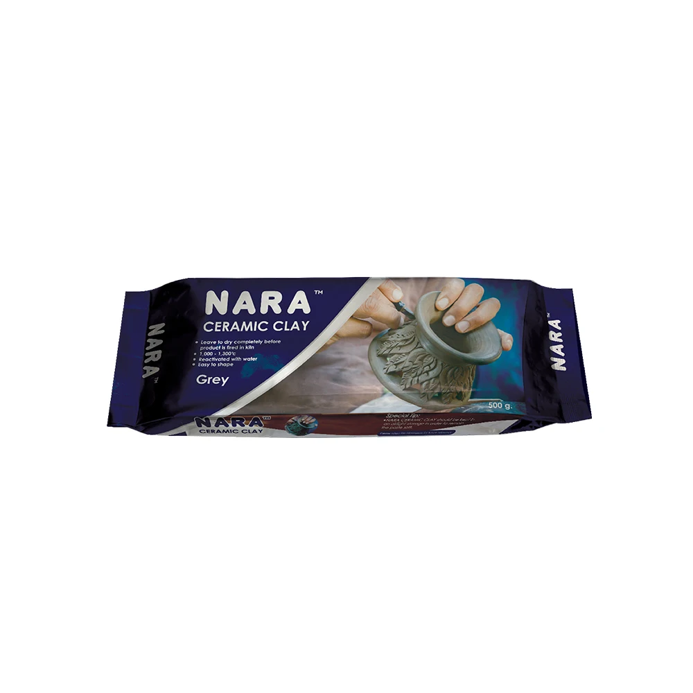 NARA 500G.Ceramic Clay Gray Color Soft Modeling Clay for Crafting and Sculpting Air Dry Natural Clay Kiln Porcelain DIY Nontoxic