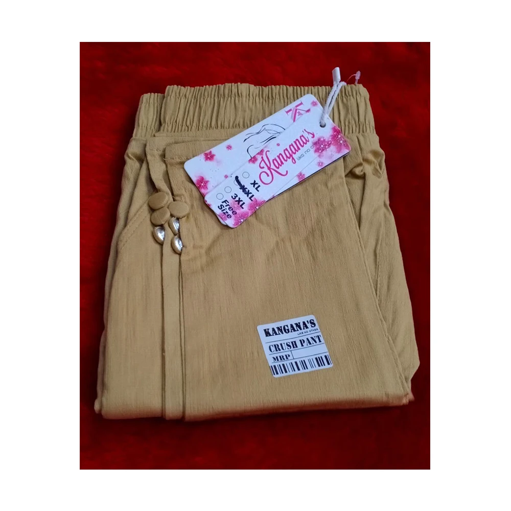 Best Quality Women Rayon Slab Lycra Crush Pant Available At Wholesale Price From Indian Supplier