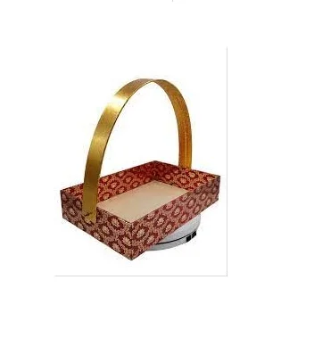 standaard heart sshape basket with competitive prices gold color metal hamper basket for home use wedding gifting use items 2024