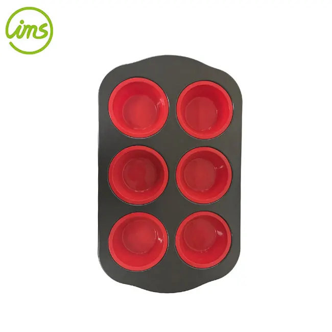 6 Silicone Muffin Cupcake Pan With Steel Frame