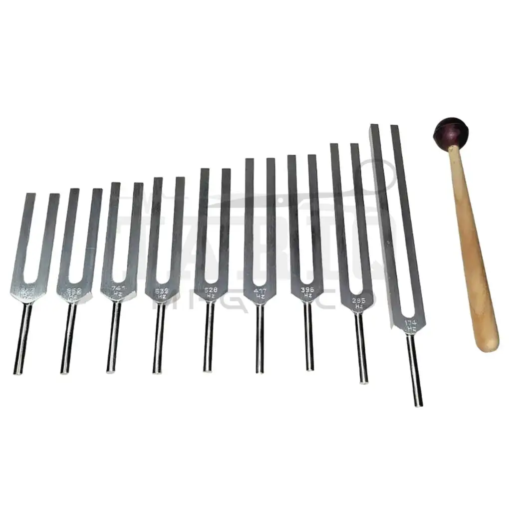 New Arrival Solfeggio Tuning Fork Set Of 9 Unweighted Economy Model Tuning Forks Medical Aluminum by TARIQ MFG CO
