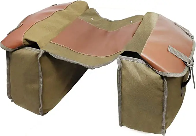 Large Capacity Canvas Panniers Bags for Bicycle Bike Rear Seat Carrier Bag Army Green Two Side Saddle bag