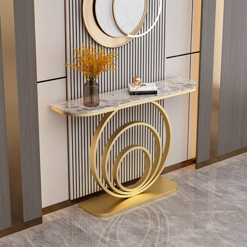 Luxury Household Stainless Steel White Marble Top Entryway Table CECX012 For Hallway