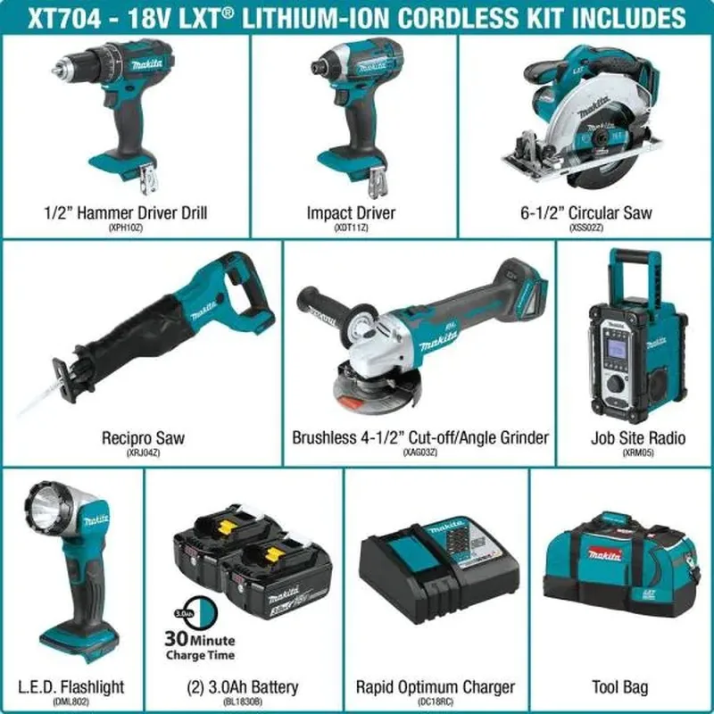 Wholesale Original Makitas Milwaukees LXT1500 18V LXT Lithium-Ion Cordless 15-Pc. Combo Kit tool set
