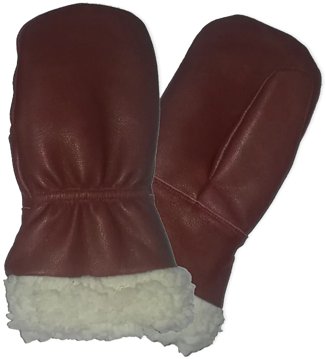 High Quality Kids Winter Warm Sheep Leather Mittens Various Colors Sizes