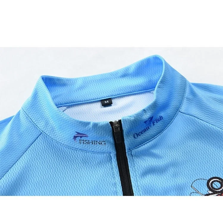High quality 100% Polyester Long Sleeve Cheap Light Blue Marlin Sport Fishing Upf 50+ Long Sleeve Fishing Shirts
