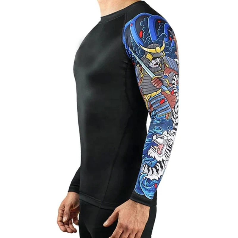 Sublimation Long Sleeve Printed Custom Logo Rash Guard BJJ Surf Rash guard private label OEM Service Compression shirt