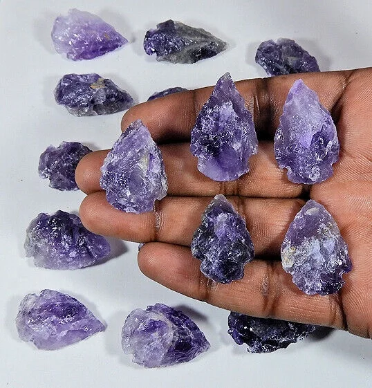 Wholesale Natural Indian Agate Amethyst Gemstone Arrowheads Sets Reiki Healing Handmade Bulk Agate Arrowheads Set For Vastu