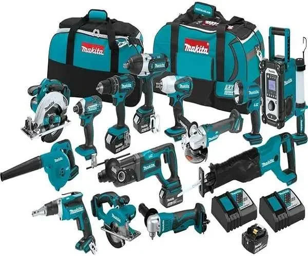 Makita LXT1500 18-вольтовый литий-ионный беспроводной комплект звукового оборудования из 15 предметов