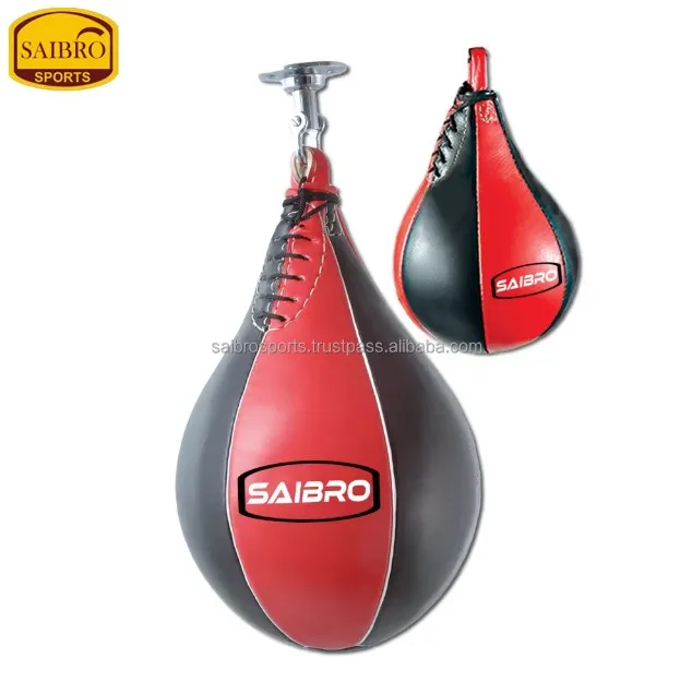 Durable Cowhide High Quality  Pu Leather Boxing Speed Bags with Free Hanging Swivel Workout Speedball Kicking