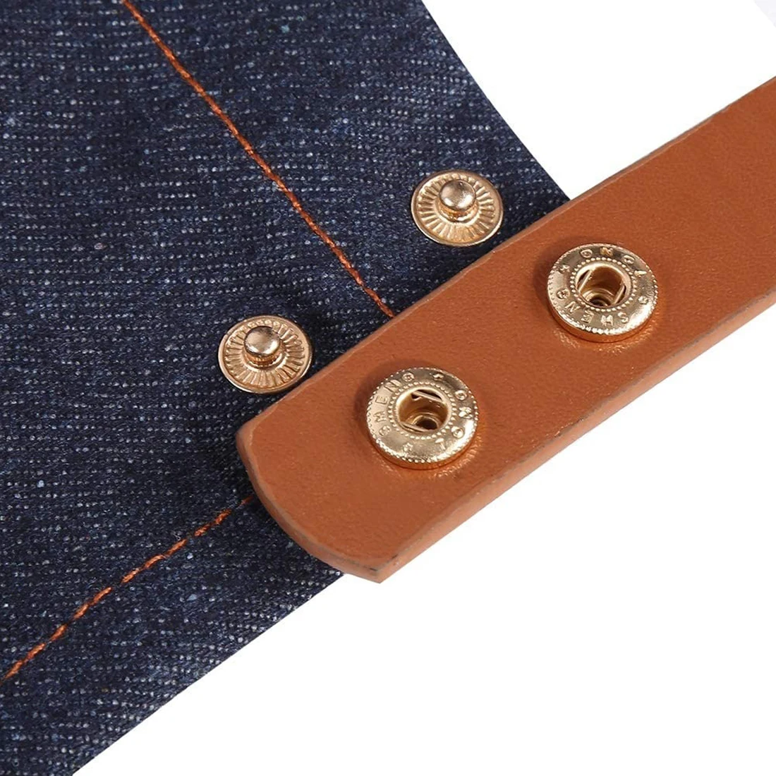 2022 New Denim Bib Apron for Women Men with Leather Strap Work Cook Uniform Apron