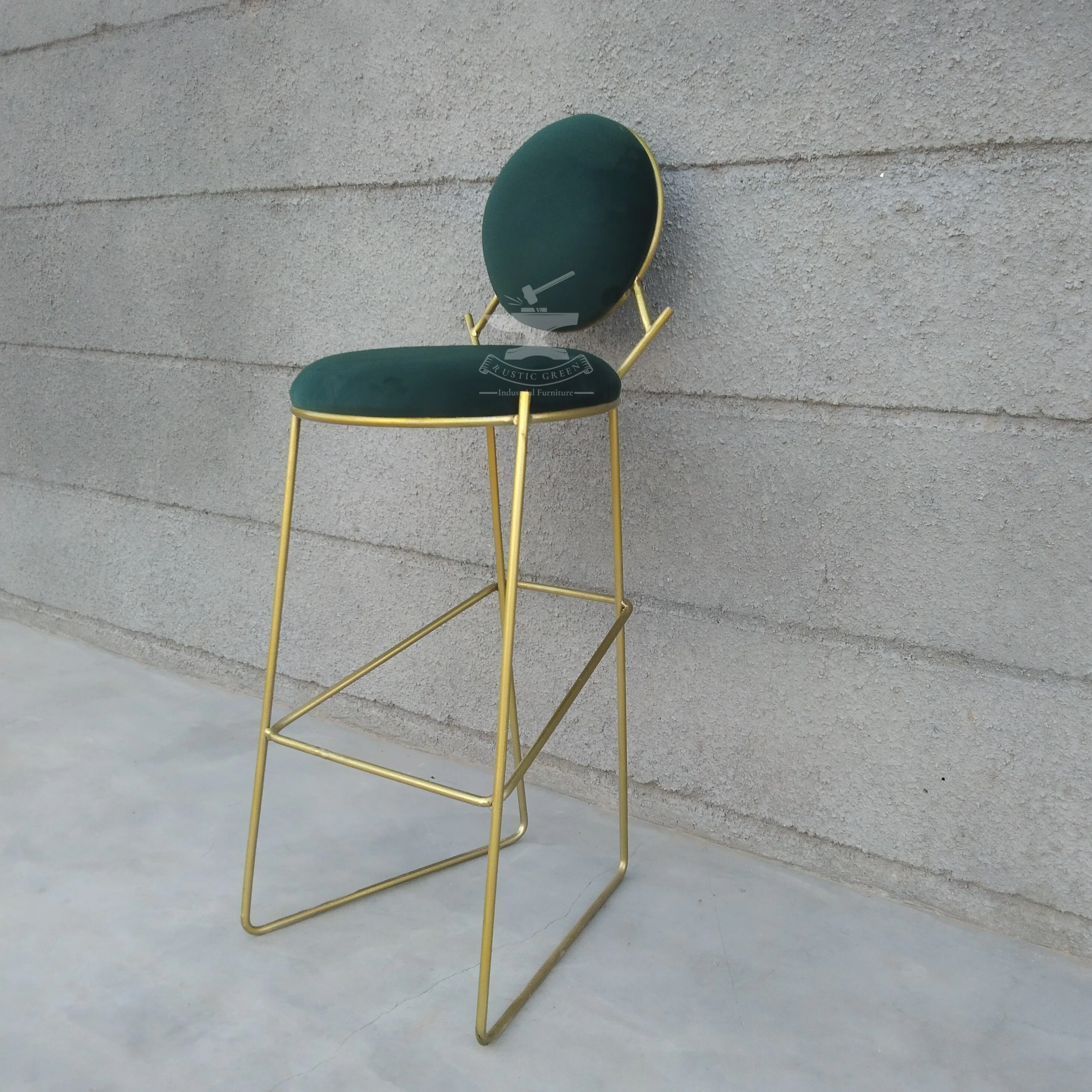 Gold Metal Bar Stool Velvet Counter Height Chair Modern breakfast bar stools