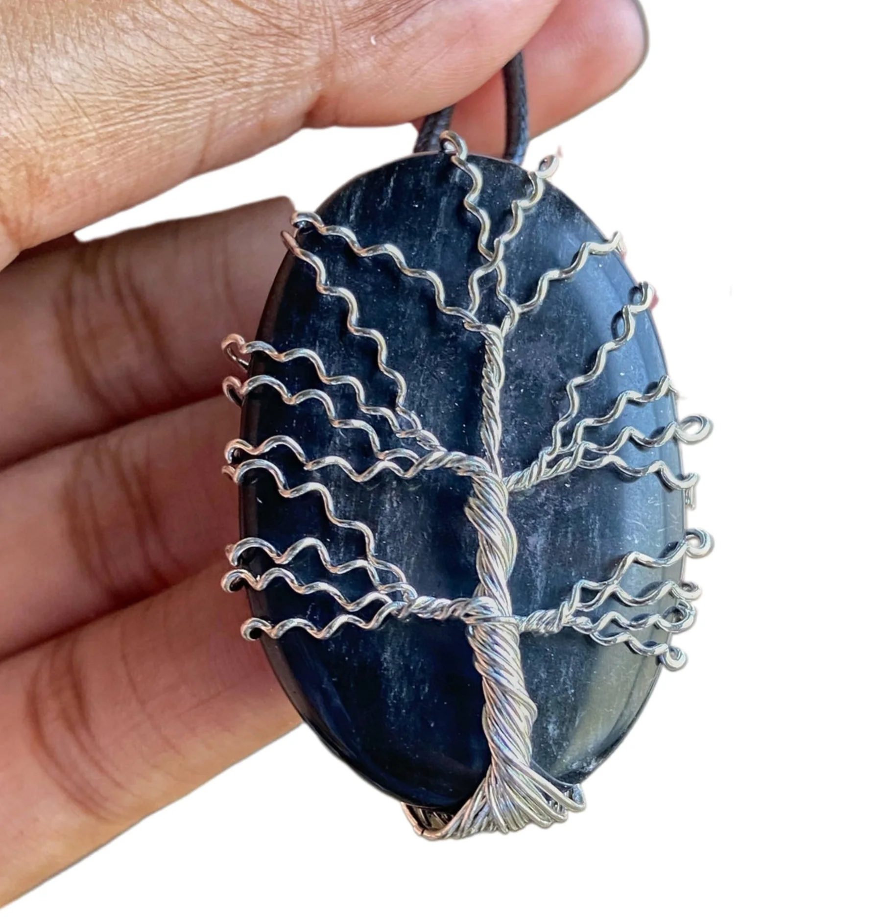 Black Agate Tree of Life Wire Wrapped Oval Pendants Wholesale Pendants For Healing Spiritual Jewellery Buy From Elegant agate