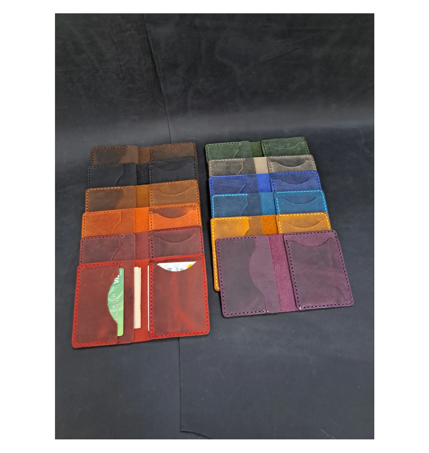 High Quality Soft Leather Card Holder Wallet Large Size Business Style for ID and Credit Card Colorful Design