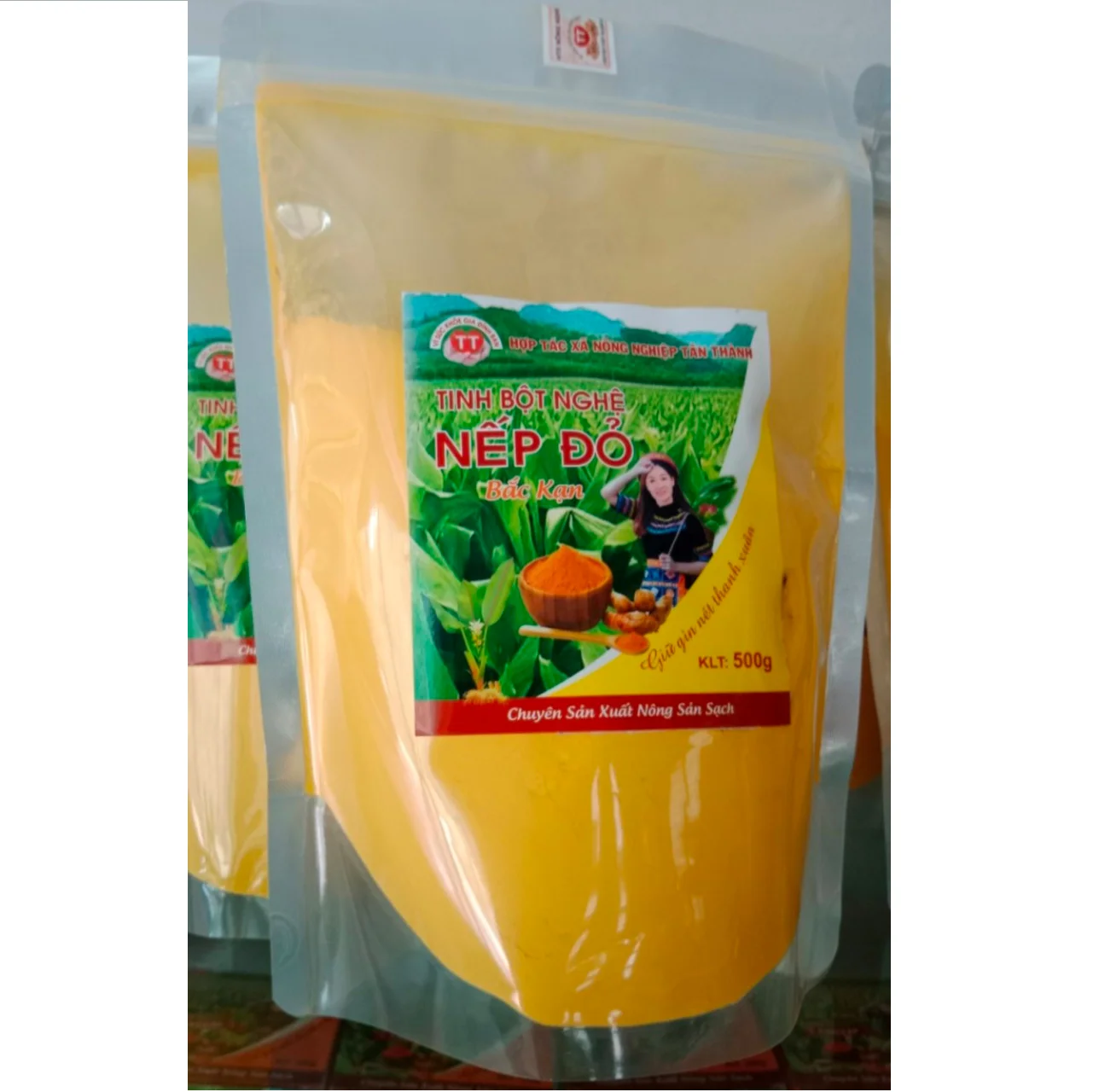 Top Quality Vietnam Origin Pure Bac Kan Red Turmeric Starch 500g Silver zipper bag for sale