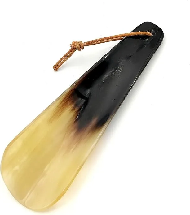 Handmade buffalo shoehorn Horn Shoehorn with Logo Horn Guasha Tool From India for leather holder with sale By Blue Moon Exports