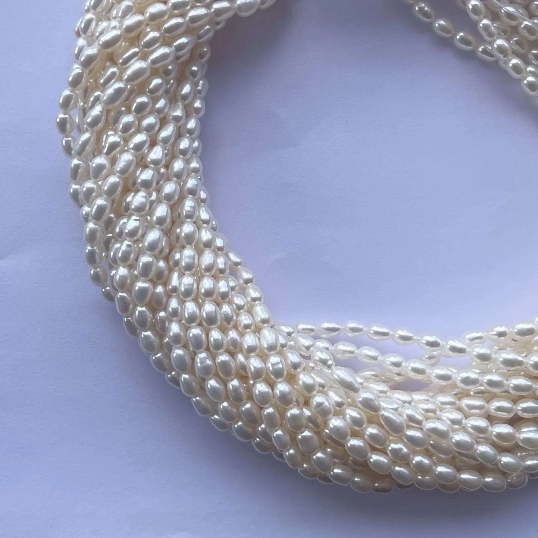 4mm 5mm Natural White Cream Color Freshwater Pearl Stone Rice Beads Strands Strings from Manufacturer Online India Alibaba 2024
