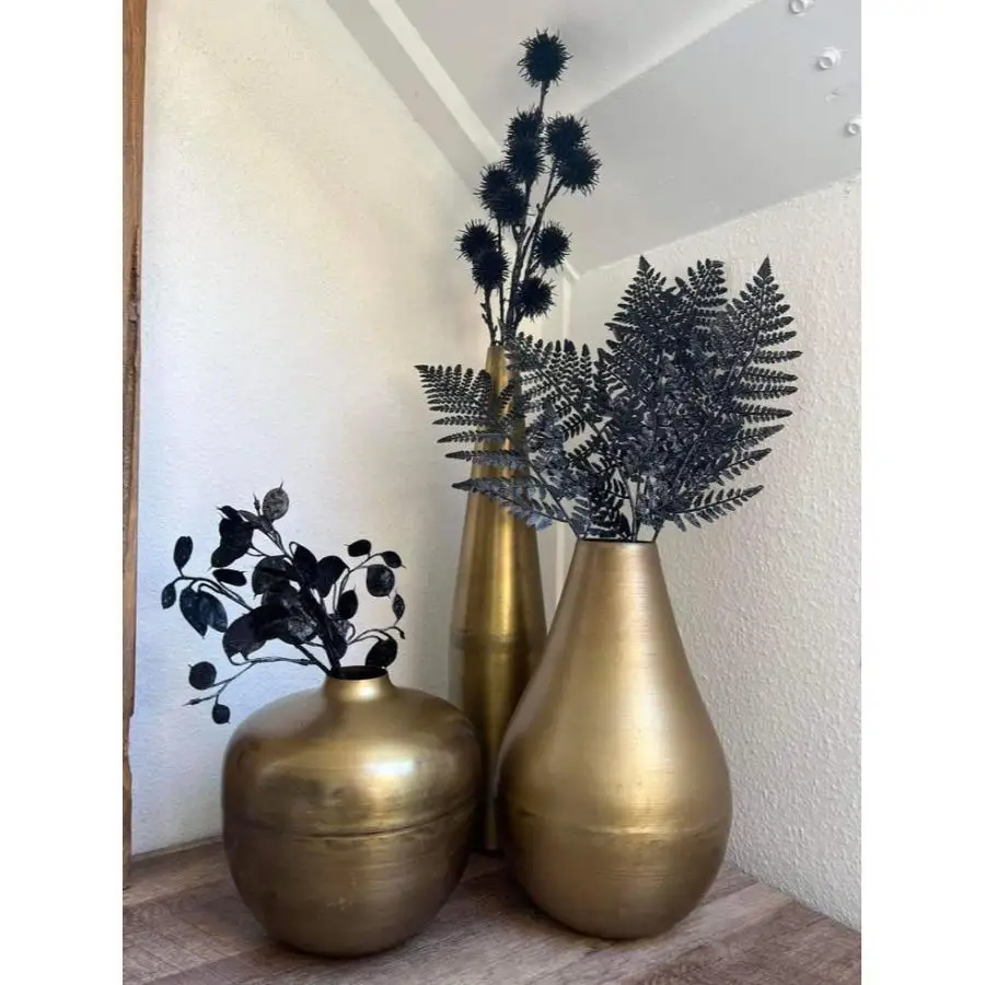 Brass Flower Vase and Pots Set of 2 Wedding Christmas Decorative Luxury Vases brass Flower Pots for interior Decorating