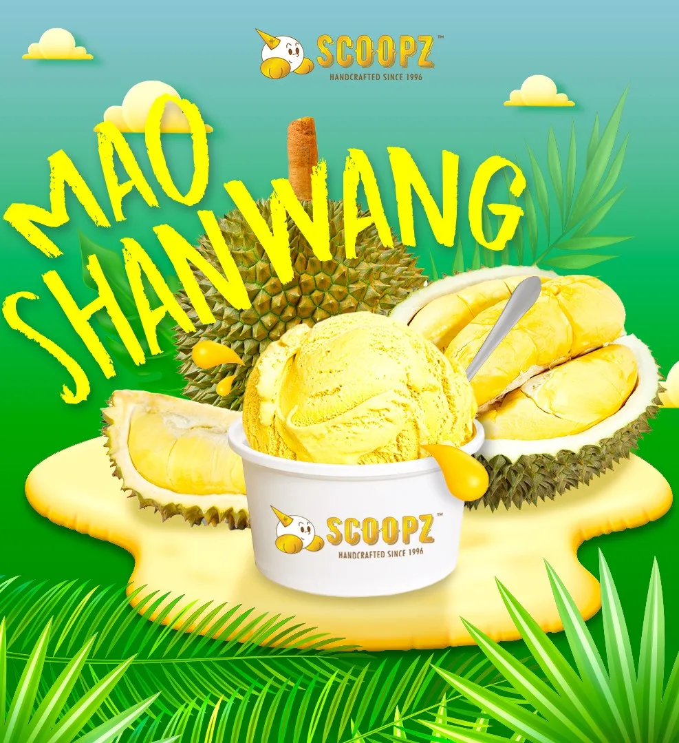 Strong Fragrant Dairy Products Bag Box Packaging Delicious Healthy Handcrafted Fruity 16oz Pint Mao Shan Wang Durian Ice Cream