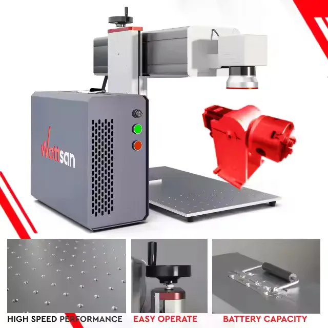 Wattsan FL TT 20w 30w 50w Laser Engraving Machine 50w Fiber Laser Marking Machine Gold and Silver Air Cooling EZCAD 2 Pulsed