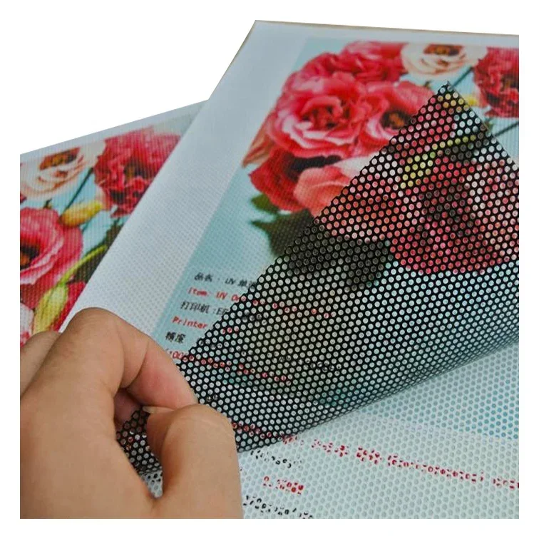 One way vision perforated  Outside glass vinyl printing Hole sticker paper