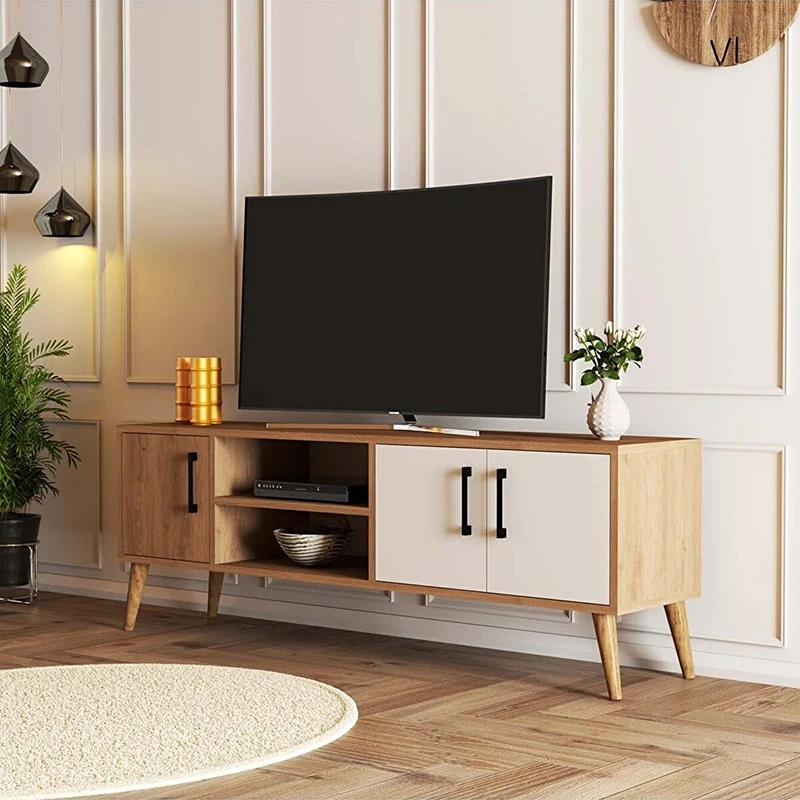 3 Door Modern Look Tv Stand Cabinet Storage Chest of Drawers Dresser Tv Console Stand Holder