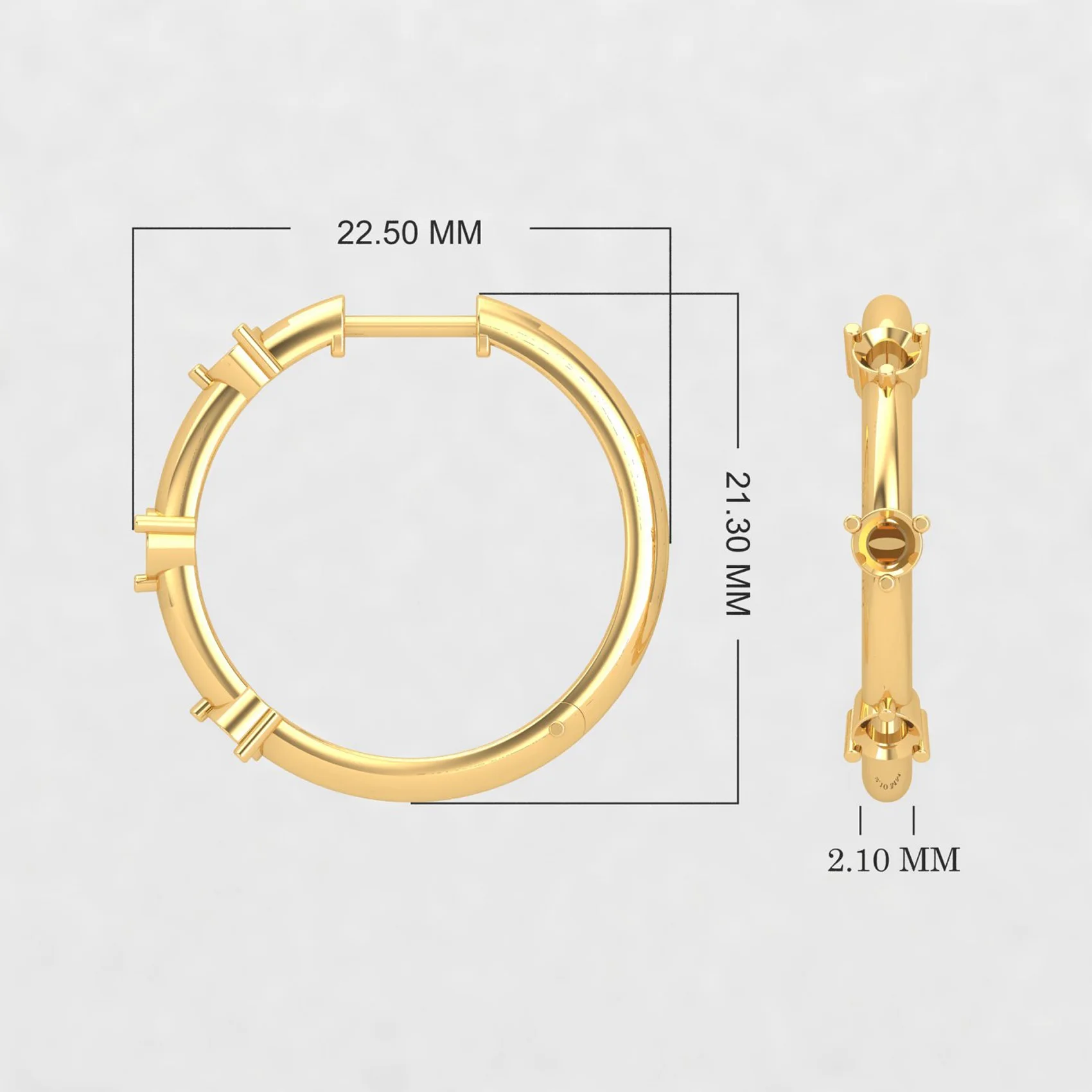 Designer Natural Pink Tourmaline Hoop Earrings Round Modern Elegant Gemstone Earrings For Women For Regular Wear 18K Gold H-VS