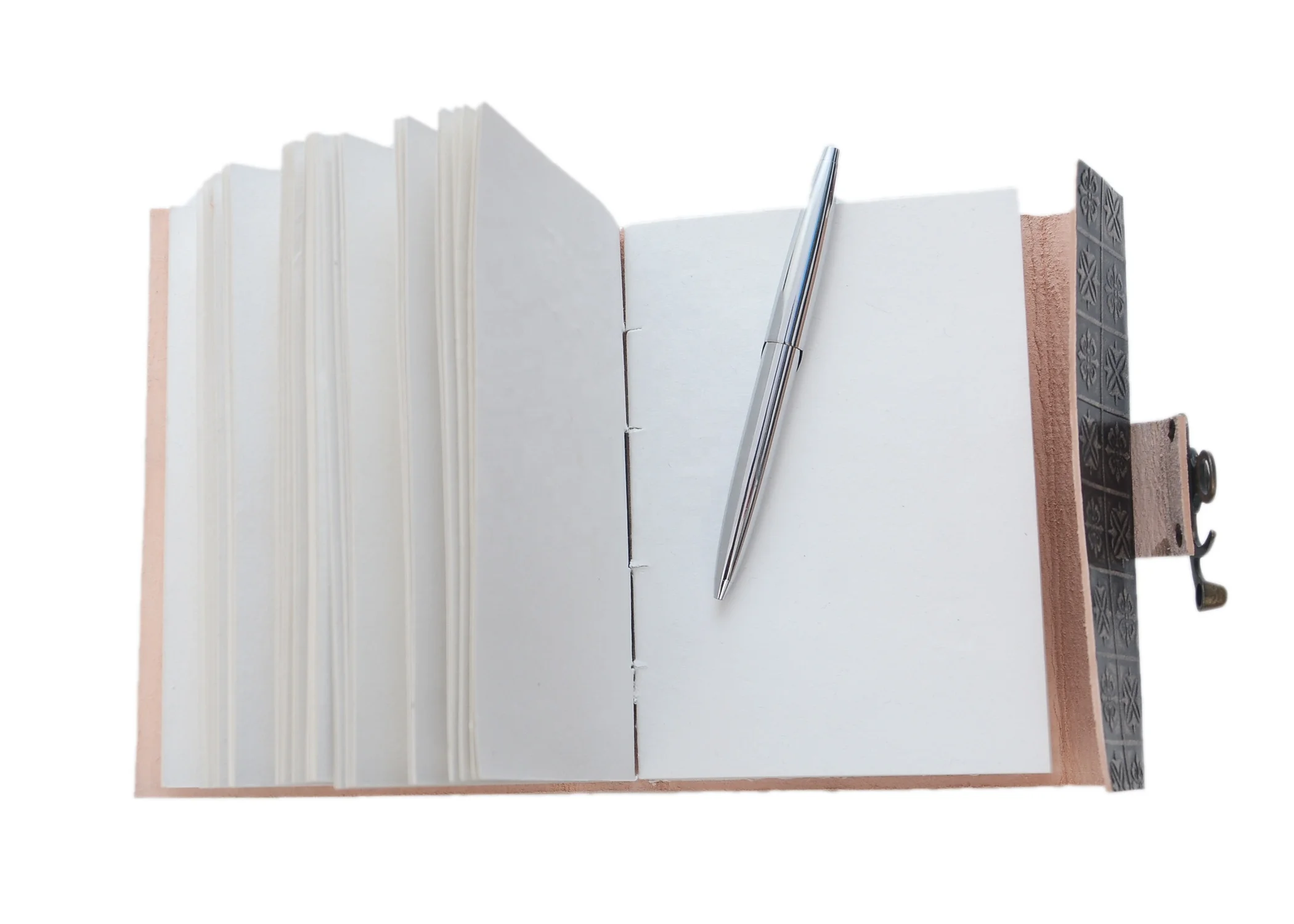 Seven Stone genuine Leather Embossed blank note book Journal sketch book with Latch Closure for gift him or her