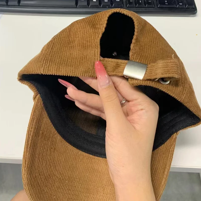 Bulk Recycled Purple Cheap Fitted Winter Outdoor Sport Corduroy Cap 6 Panel Unstructured Snapback Hats Corduroy Hat Rope