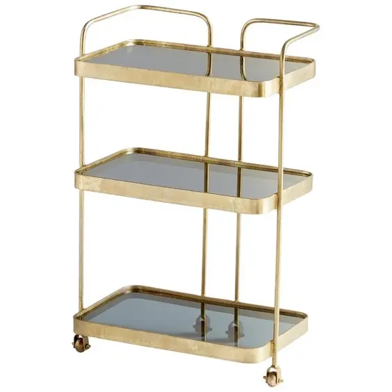 Rose Gold Finished Stainless Steel Frame 2 Tier Marble Slaves Food Serving Trolley Hot Selling Hotel Serving Accessories