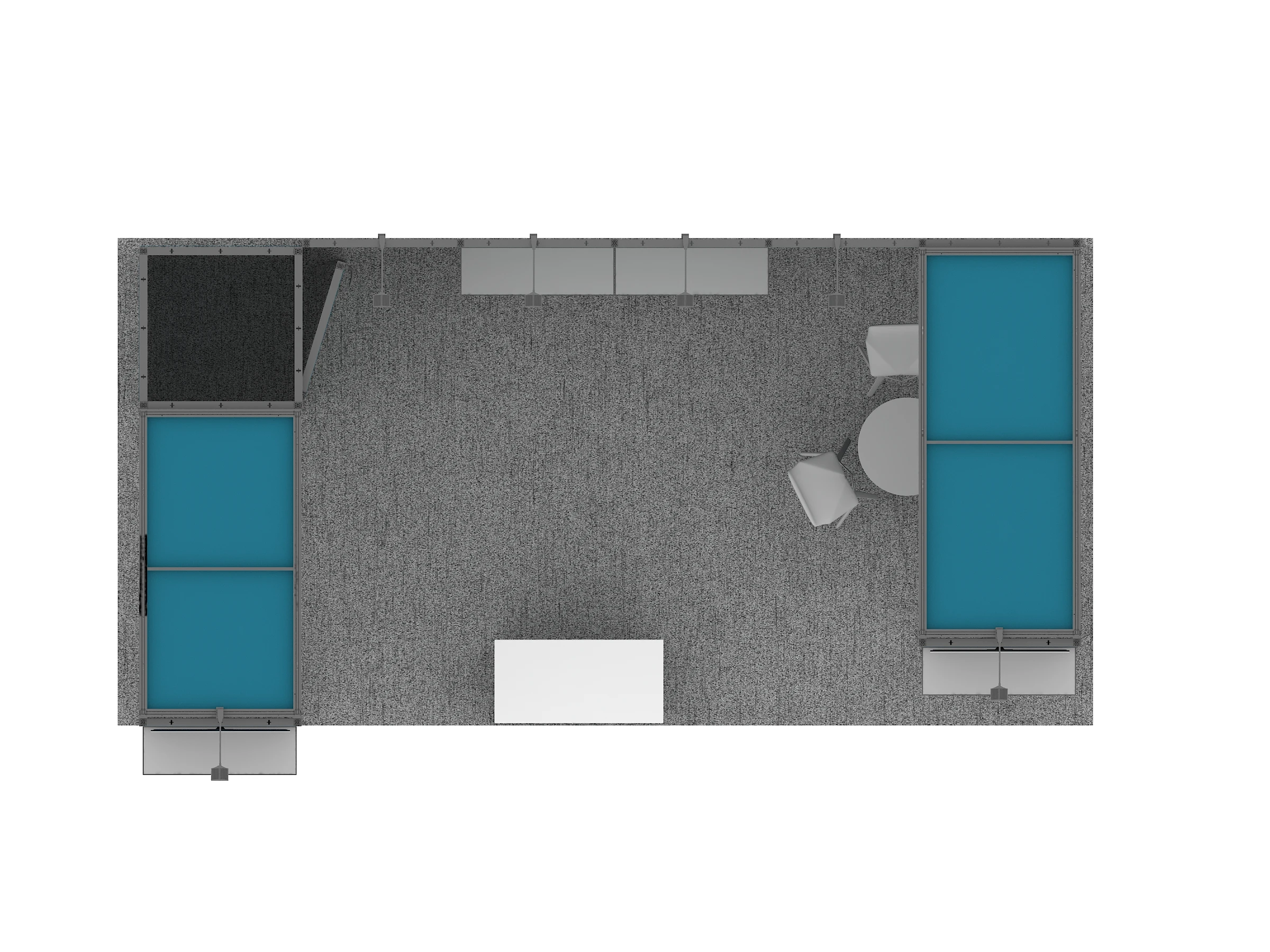 10x20 storage room aluminum modular custom graphic trade show booth with tv