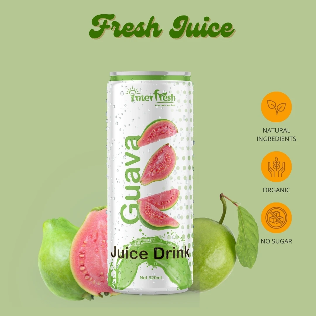 Guava Fruit Juice  Healthy and Fresh Soft Drink Manufacture OEM in Private Label Top Products 320ml
