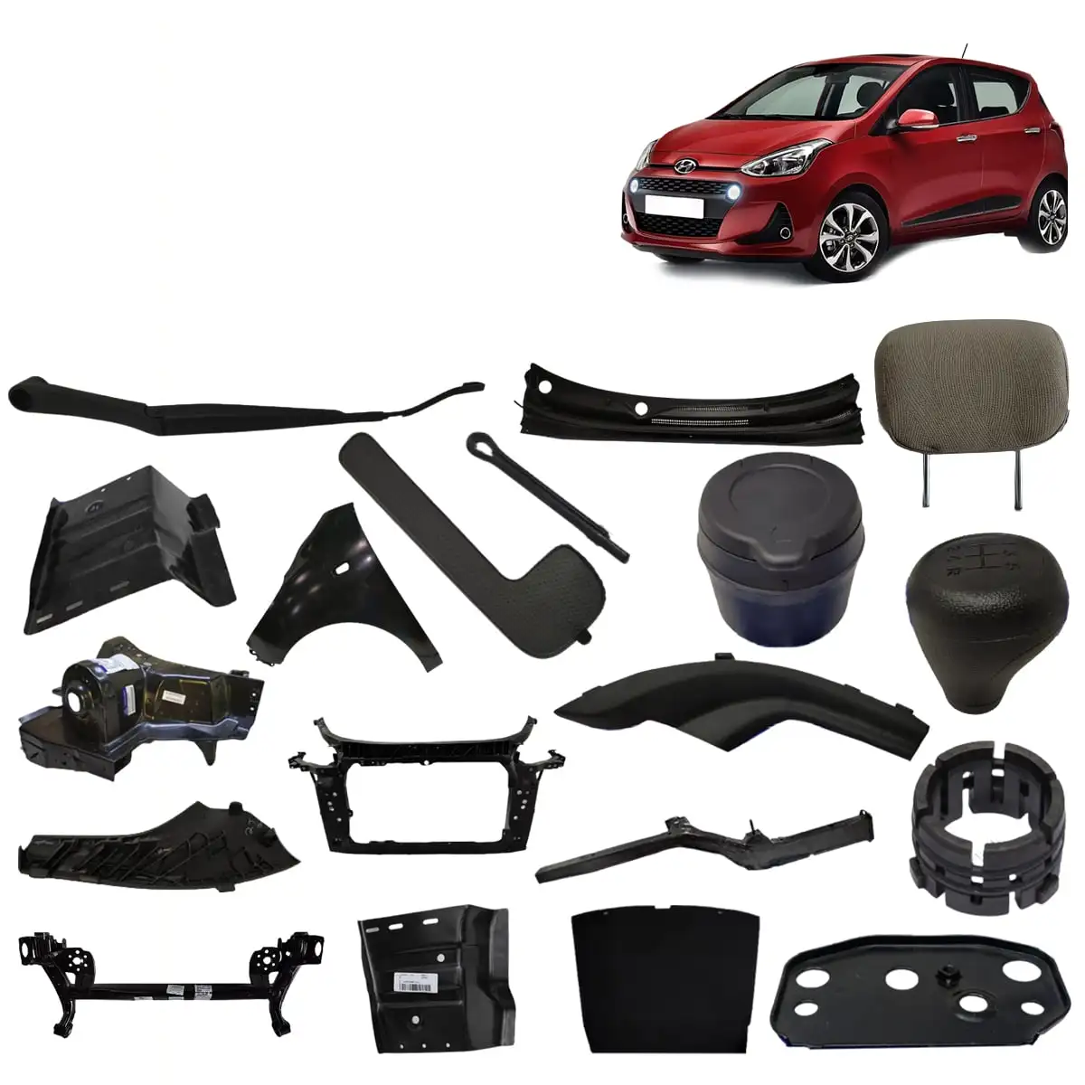 Hyundai Grand i10 Auto Parts- Headlight Accessories Compressor Front Grill Air Filter Moulding Radiator Fog Lamp Fan Mat Bodykit