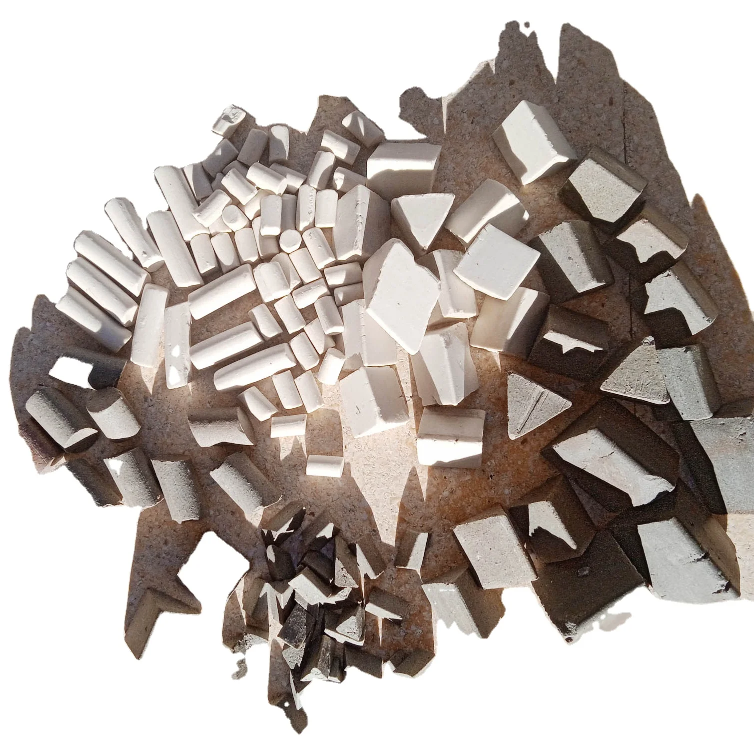 Ceramic deburring media used for polishing radiusing cleaning and de-rusting grinding of hard metal work pieces