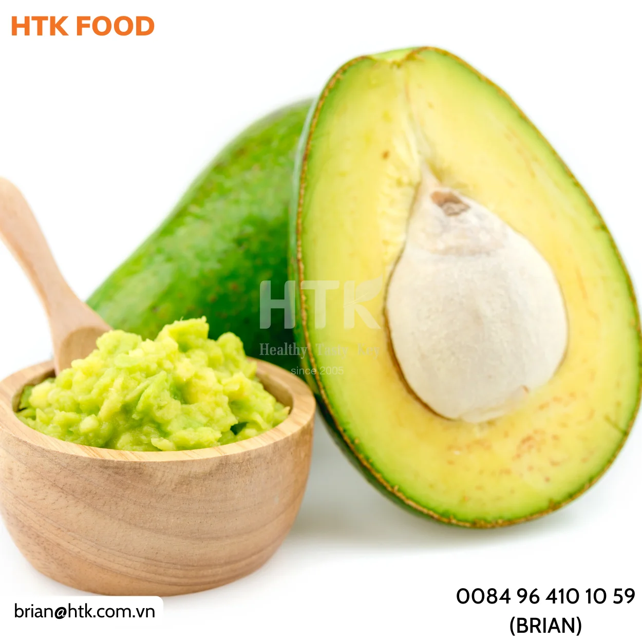 100% натуральная замороженная авокадо пюре сделано во Вьетнаме завод HTK FOOD &