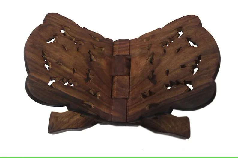 Muslim Eid Ramadan Islam Religion Gift Wooden Book Stand Vintage Holy Book Stand Holder Display Rack Home Decorations From India