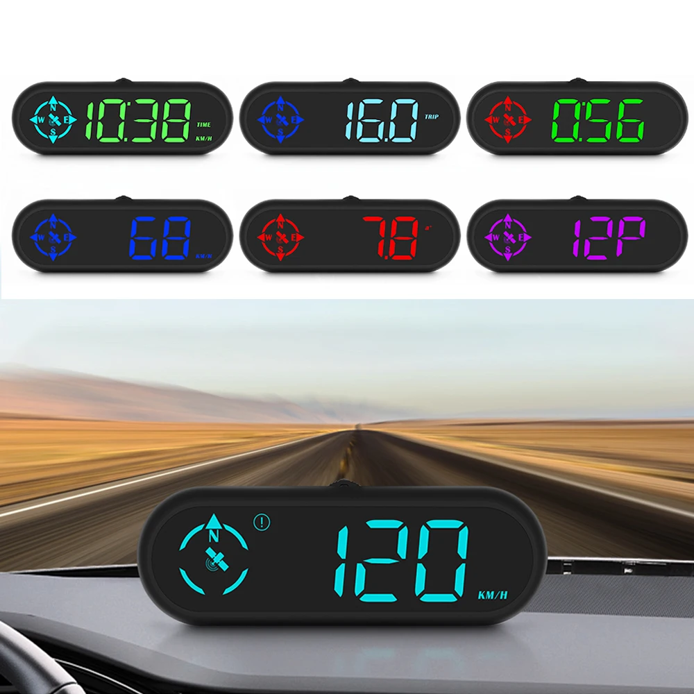 WiiYii Original Factory G9 GPS HUD Popular Digital LED Speedometer Car Head up Display with Clock Function Meter Gauge