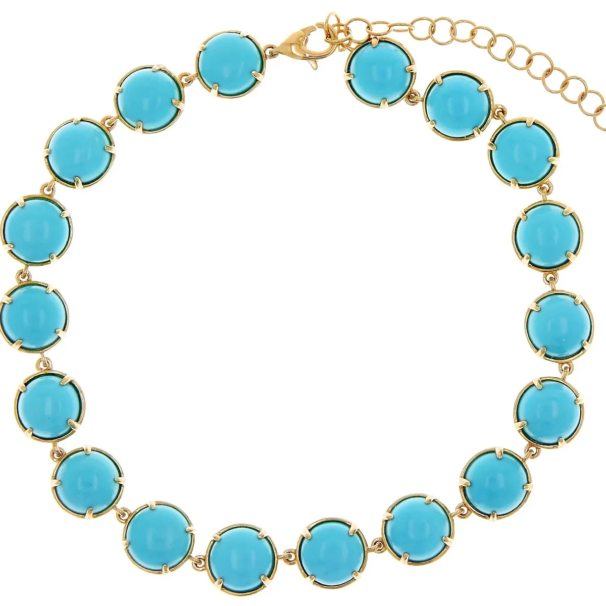 Blue Sleeping Beauty Turquoise 14K Yellow Gold Bracelet | Elegant Gemstone Fine Jewelry for a Timeless and Distinctive Look