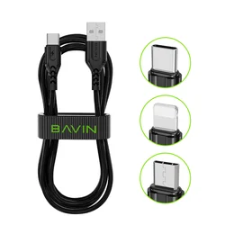 BAVIN CB160 promotional 1 Meter 2.4A  type c black mobile data cable wire pvc fast charging data cable