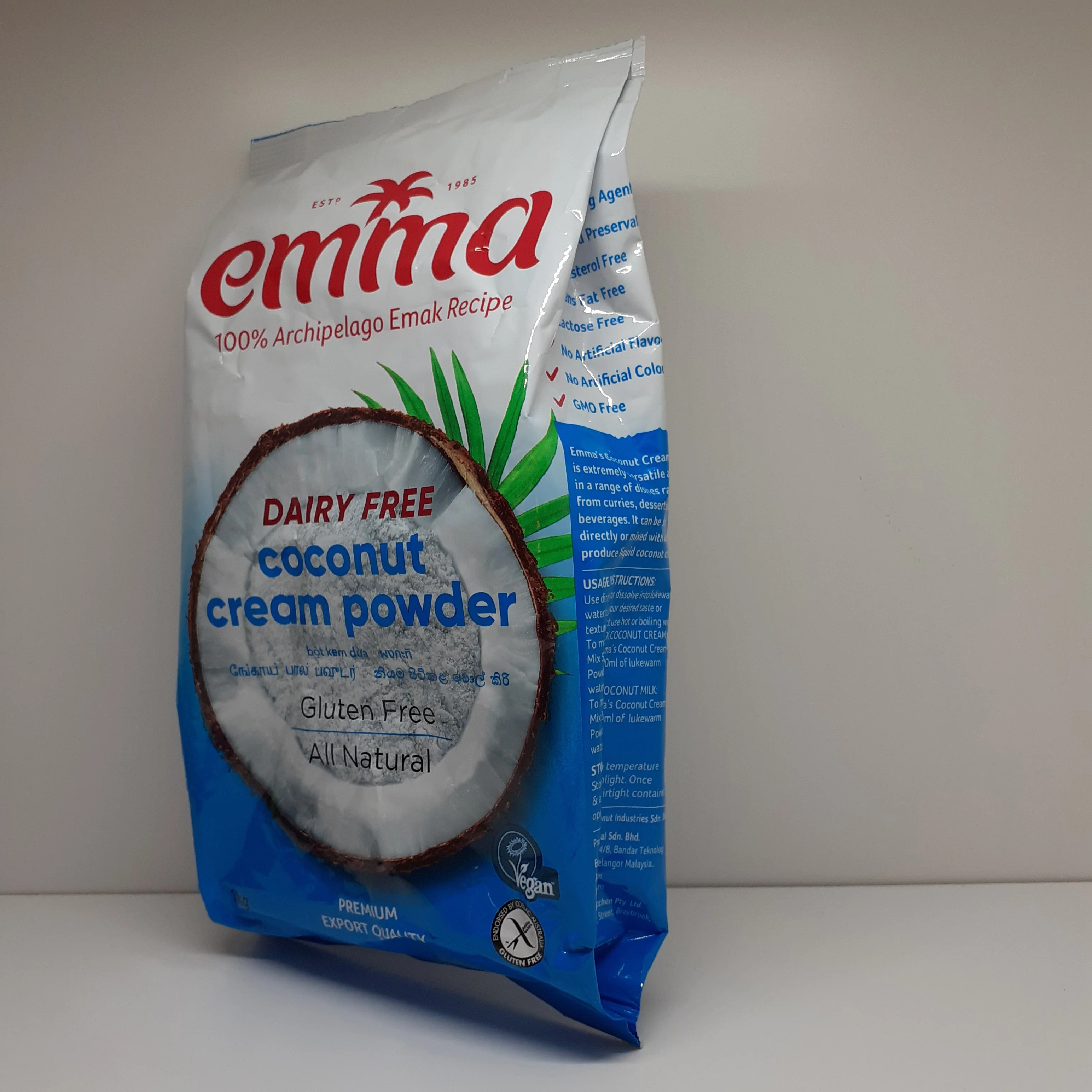 Top Seller Malaysia Wholesales 1kg Weight Coconut Cream Powder Box Packing Natural Sweet Coconut Milk For Horeca Use