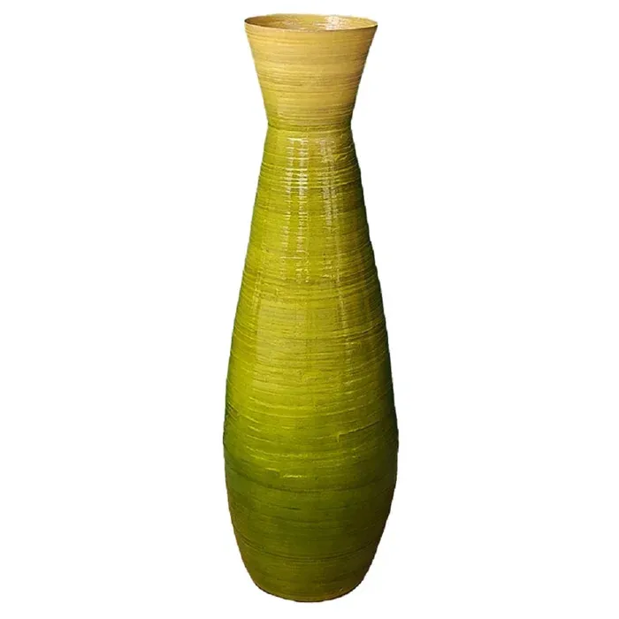 2022 hot trend Vietnam handmade glossy coiled bamboo lacquer vase extra large size