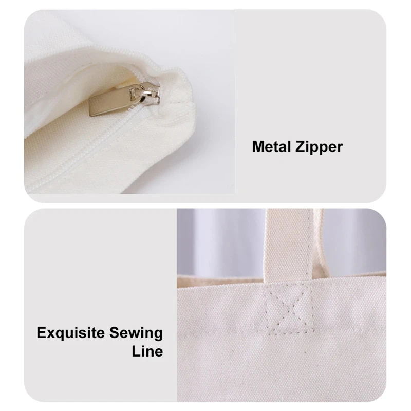 Customized Logo Printed Language bags Recycle Plain Organic Cotton Canvas Tote Vegetable Shopping Bags with zipper Pockets