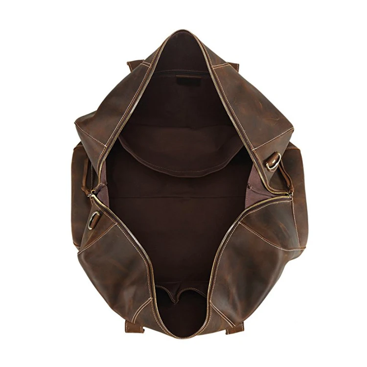 Weekend Use crazy horse  Leather Duffle Bag Travel Weekender Full Grain Gym